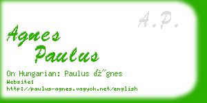 agnes paulus business card